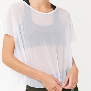 Forever 21 Active Sheer Mesh Twist-Back Top